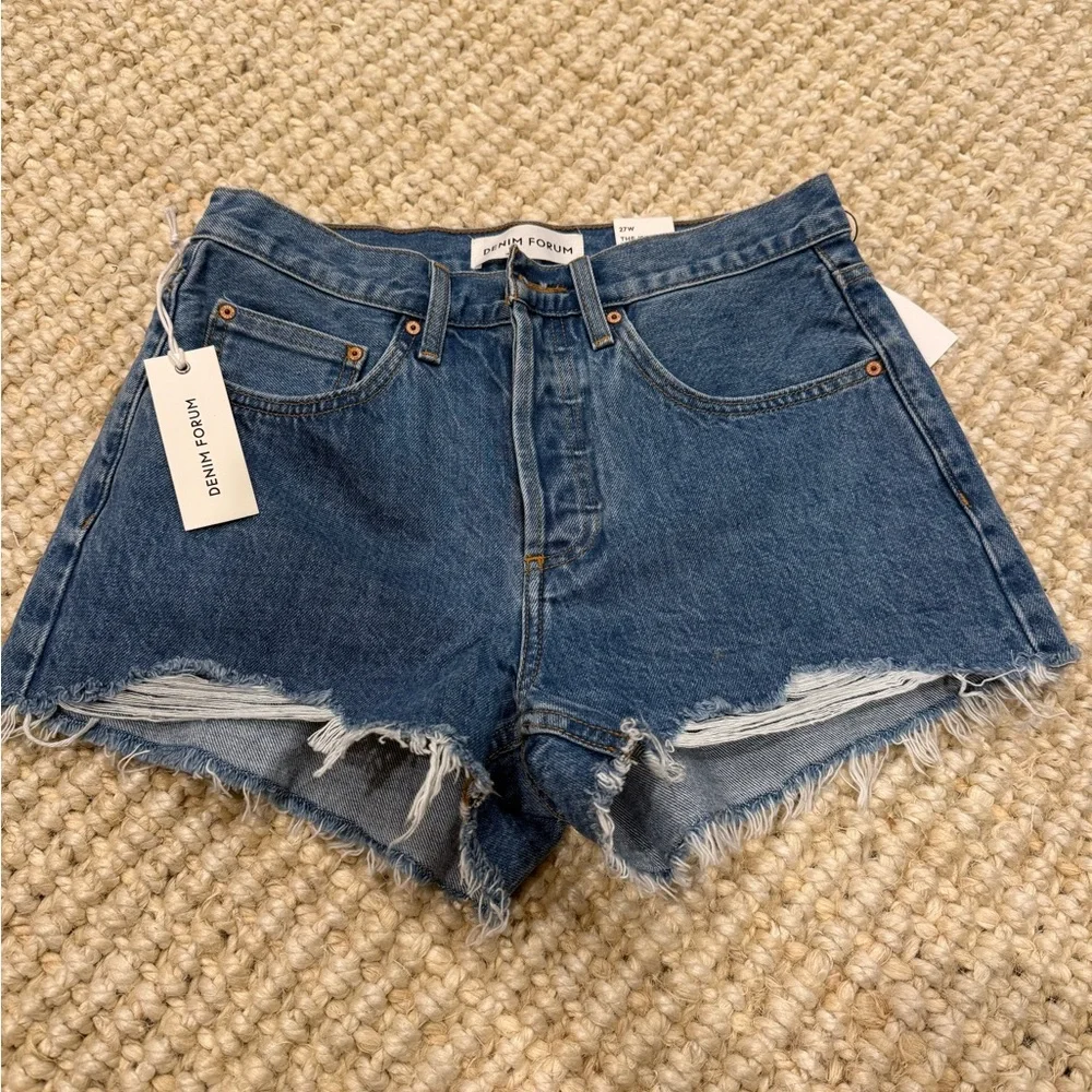 Denim Forum the 90s vintage high rise cut off denim short - Picture 1 of 6